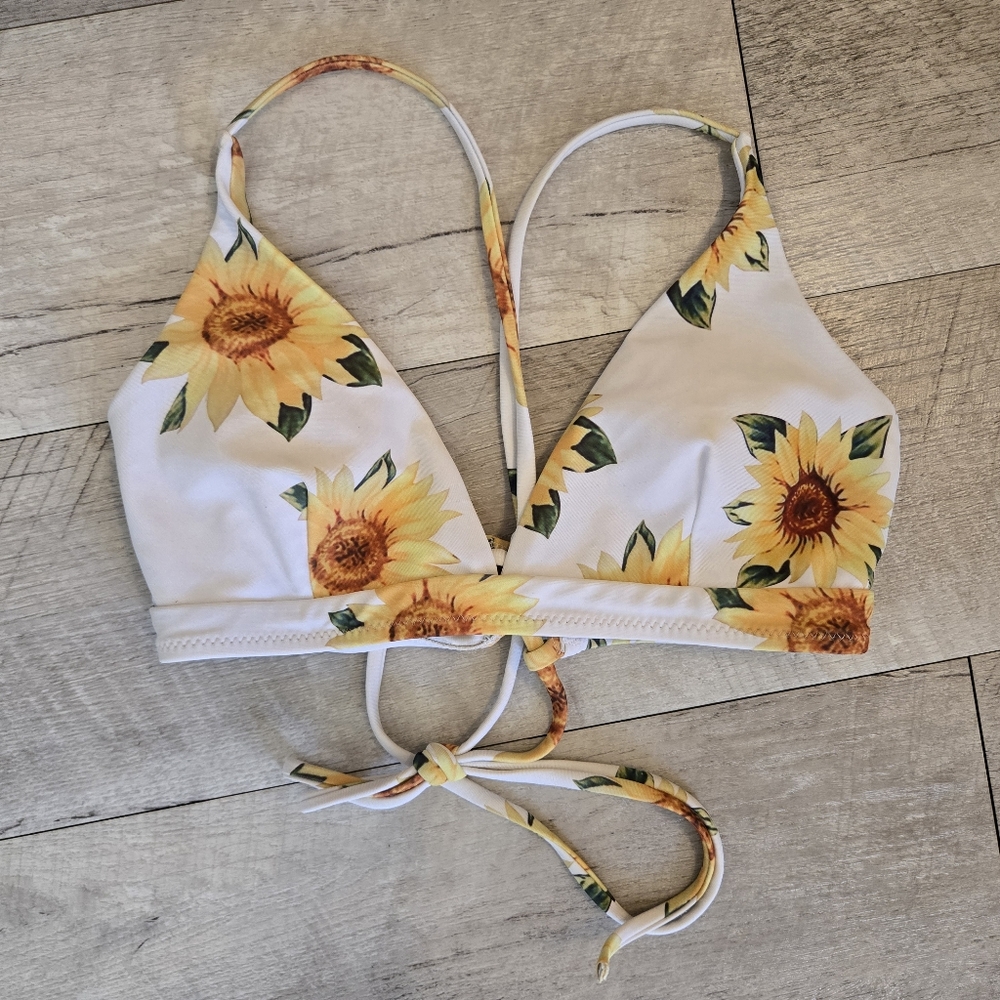 Zaful Sunflower Bikini Top